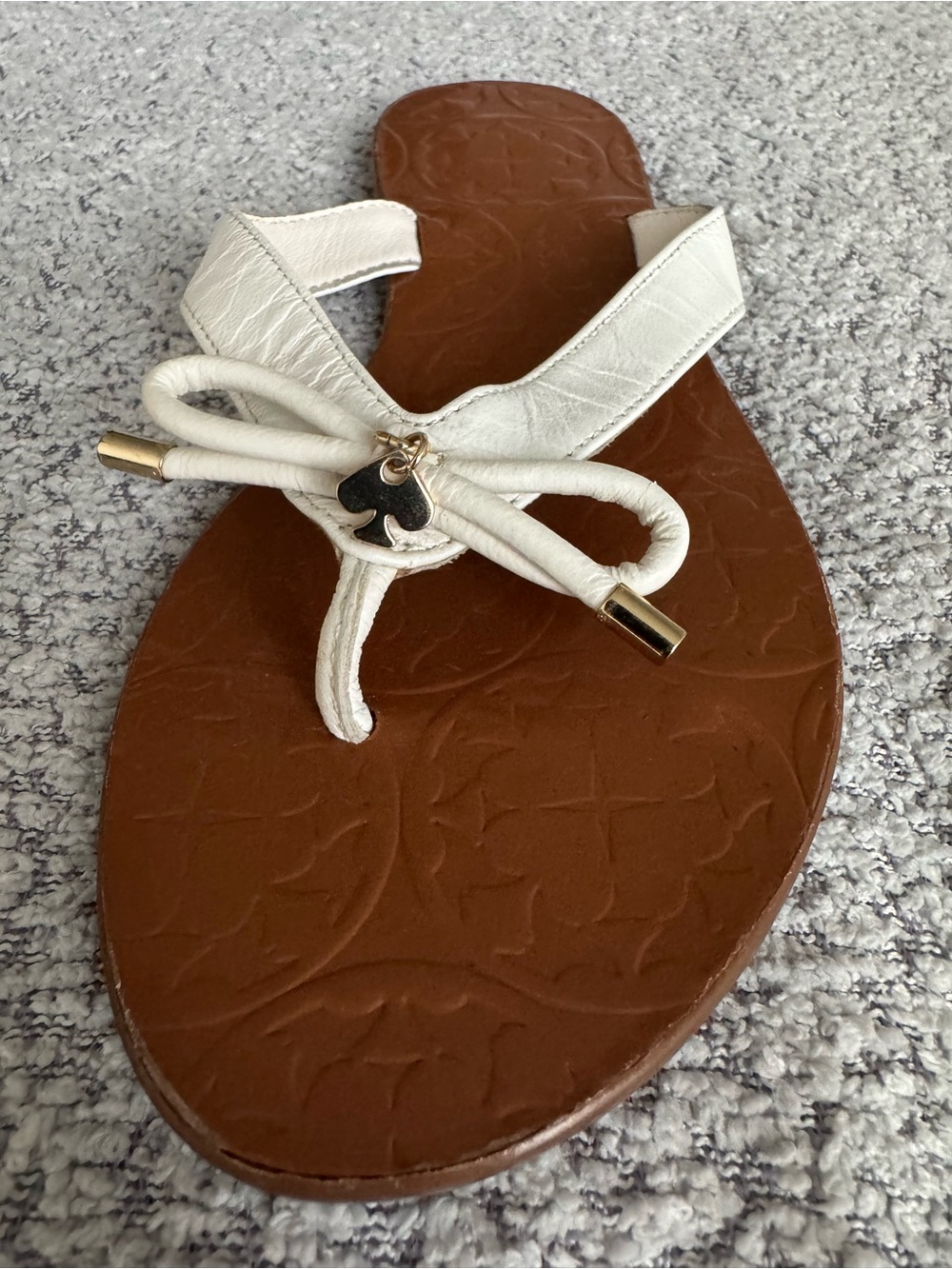 Kate Spade Charles White Leather Bow Sandals Size 6M - Picture 10 of 11